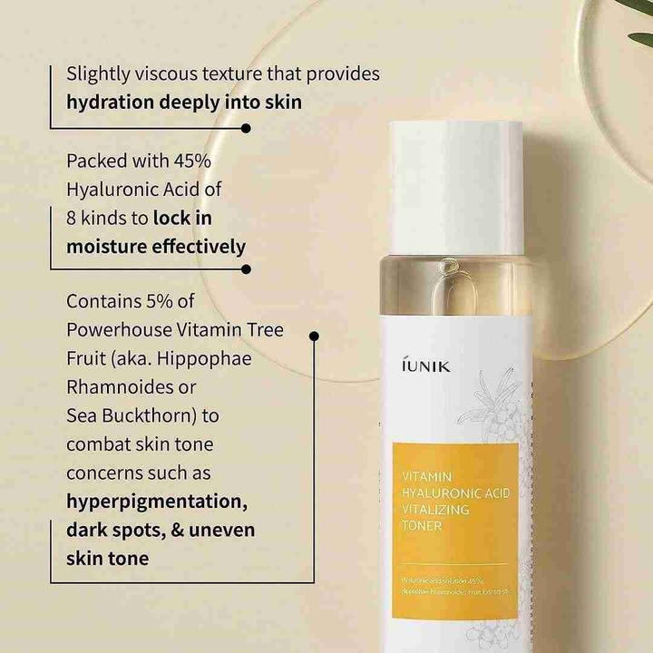 Image du produit iUNIK Tonique vitalisant à l'acide hyaluronique vitaminé (Tonique visage, 200 ml)