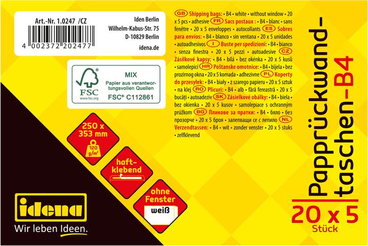 Produktbild Idena VT B4 weiss 120g hk 5er o.F Rückwand FSC-Mix (5 Stk.)