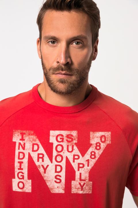 Actual product image JP1880 T-shirt, raglan short sleeve, chest print, round neck, up to 8 XL (XXL)