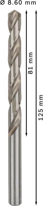 Produktbild Bosch Professional Zubehör PRO Metal HSS-G Spiralbohrer, 8,6 x 81 x 125 mm (8.6 mm)