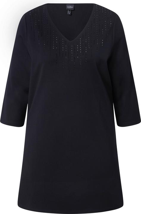 Produktbild Ulla Popken Sweatshirt, Ziersteine, V-Ausschnitt, 3/4-Arm (46, 48)