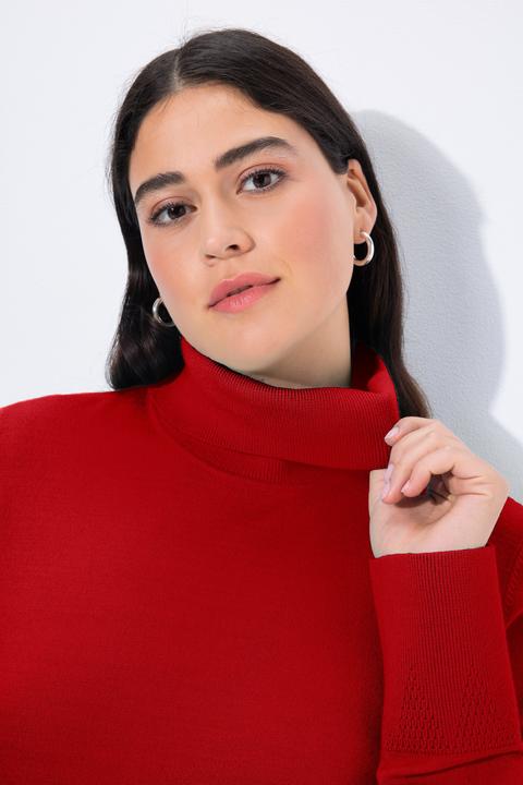 Produktbild Ulla Popken Rollkragenpullover, breite Rippbündchen, Langarm (50, 52)