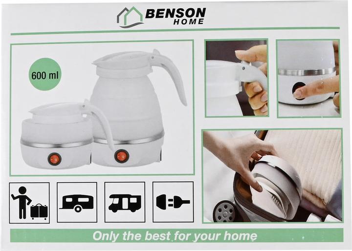 Immagine prodotto Benson Home Wasserkocher faltbar, weiss, 600 ml (0.60 l)