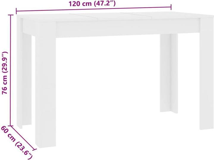 Image du produit vidaXL Esstisch (120 x 60 x 76 cm)