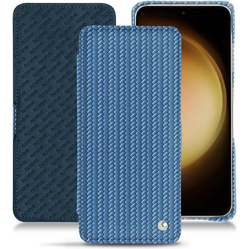 Noreve Lederschutzhülle horizontal (Samsung Galaxy S23+), Smartphone Hülle, Blau