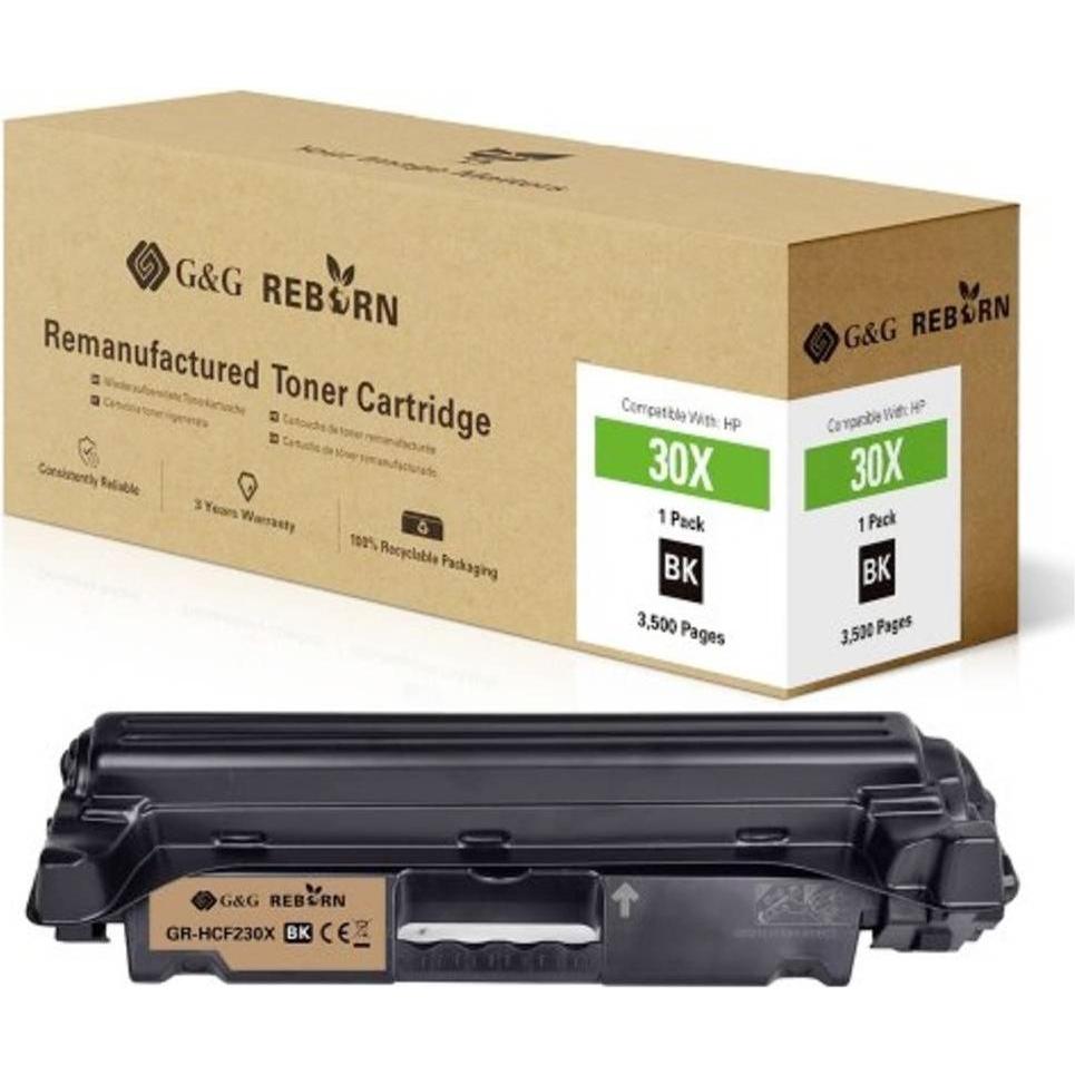 G&G, Toner, Toner ersetzt HP 30X Kompatibel Schwarz 3500 Seiten Reborn remanufactured 2