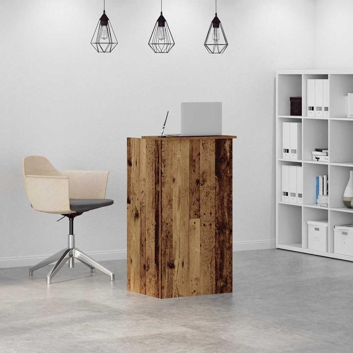 Actual product image vidaXL Reception counter reclaimed wood look 55x50x103.5 cm wood-based reception counter