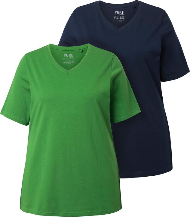 Actual product image Ulla Popken 2 Pack of Eco Cotton Basic Tees (46, 48)