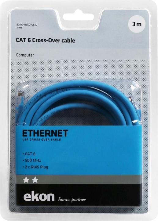 Actual product image Ekon RJ45 — RJ45 (U/UTP, CAT6, 3 m)
