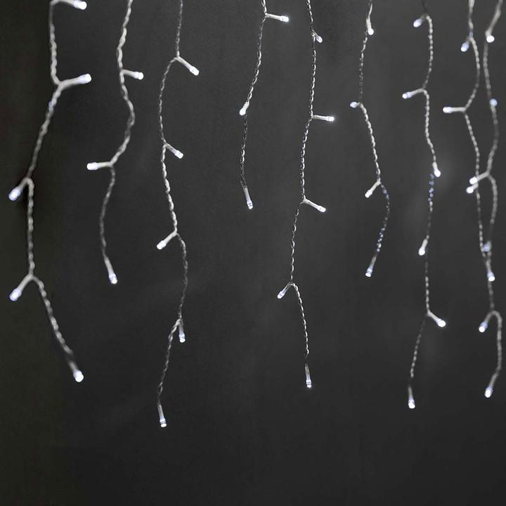 Actual product image Nedis Decorative icicle lights | 180 LED's | Cold white | 5.90 m | Light effects: 7 | Mains power supply (10.90 m)