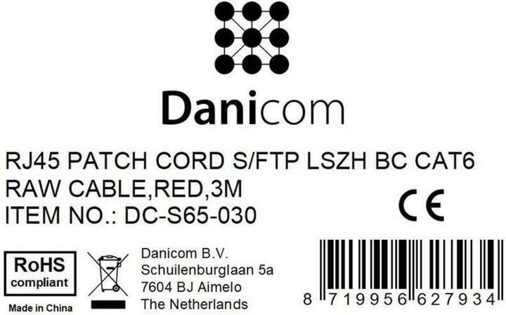 Produktbild Dsit CAT 6 Netzwerkkabel LSOH (S/FTP, CAT6, 3 m)