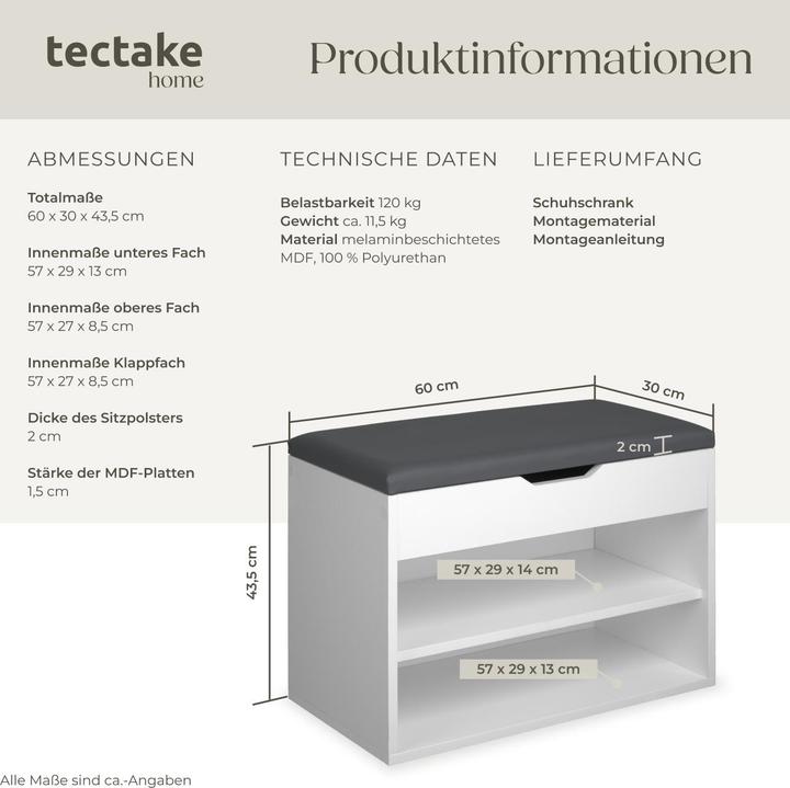 Immagine prodotto tectake Phil (60 x 30 x 43,5 cm)