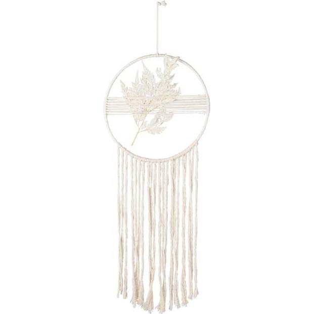 MICA Living, Wanddeko, Dekohänger - Ring Makramee - aus Textil und Metall - ca. 30 x 70 cm
