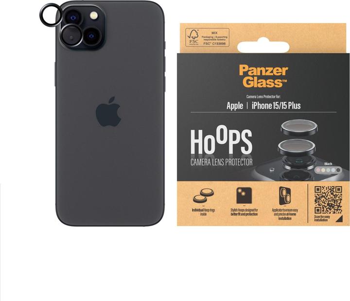 Produktbild PanzerGlass Hoops Camera Lens Protector (1 Stück, Apple iPhone 15, Apple iPhone 15 Plus)