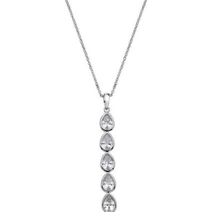 Hot Diamonds, Bodylotion, Silver necklace with shimmering pendant Emozioni Acqua Amore EP039