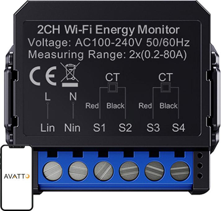 Image du produit Avatto WiFi WPM16-2 smart bi-directional energy meter