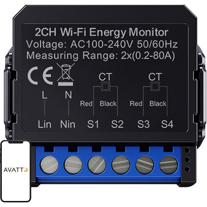 Avatto, Misuratore energia, WiFi WPM16-2 smart bi-directional energy meter