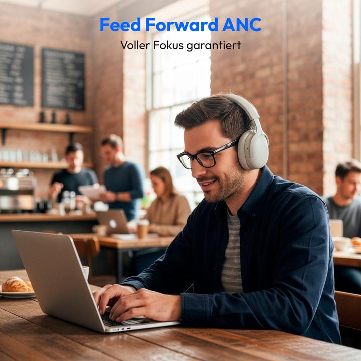 Actual product image Medion LIFE HX-1 Plus Over Ear-Kopfhörer weiss (ANC, 100 h, Wireless)