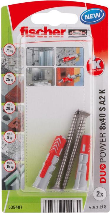 Fischer SB Nylondübel Duopower mit Schraube A2