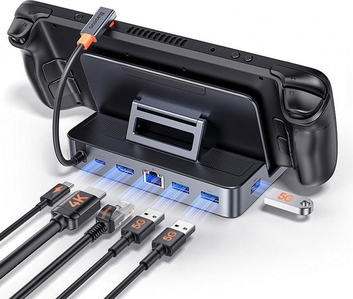 Image du produit Baseus Steam Deck 6in1 Adaptateur USB-C HUB (USB-C, 8.60 cm)