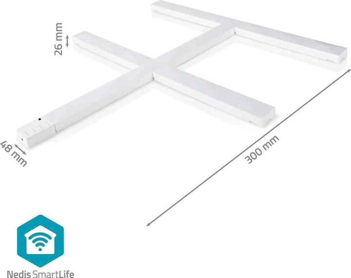 Actual product image Nedis SmartLife Decorative LED | Wall bar | Wi-Fi | RGBIC / Warm white | Android™ / IOS (Warm white, 14.40 cm, Indoor)