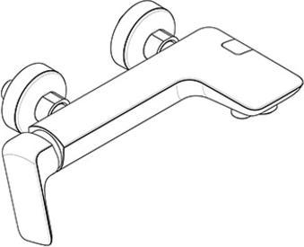 Productafbeelding Kludi WF en ééngreeps douchemengkraan AMEO DN 15 zijdelingse bediening chr