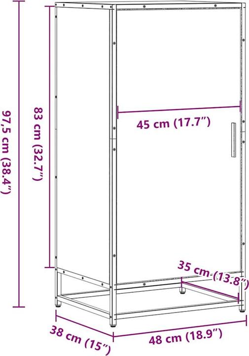 Produktbild vidaXL Schuhregal (48 x 38 x 97.5 cm)