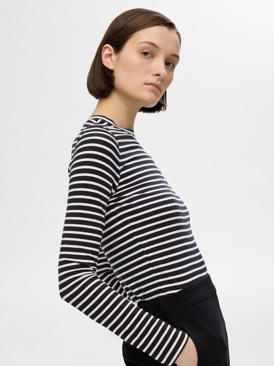 Image du produit Selected Femme Gestreiftes Oberteil mit langen Ärmeln (M)