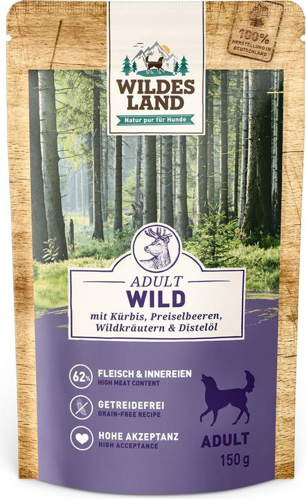 Actual product image Wildes Land Wet food game with pumpkin & cranberries 150 g (Adult, 1 pcs., 150 g)