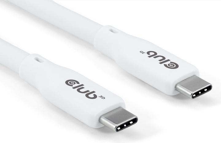 Produktbild Club 3D Club3D Lifestyle USB-C Kabel PD 240W,20Gbps 2m weiss St/St retail (2 m, 240 W)