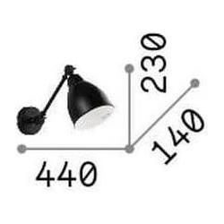 Thumbnail - Ideal lux, Wandleuchte + Deckenleuchte, NEWTON Wandleuchte E27 ⌀140mm dimmbar Brüniert 027876 (E27)