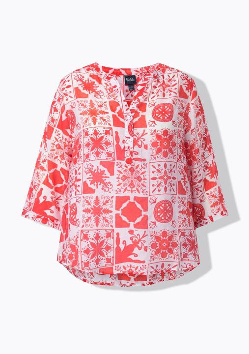 Actual product image Ulla Popken Tile Print 3/4 Sleeve Blouse (42)