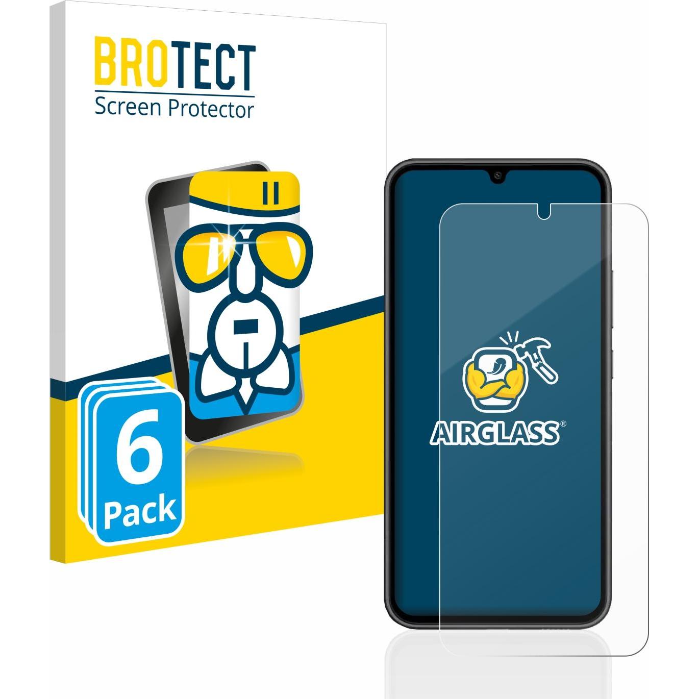 BROTECT AirGlass Panzerglasfolie (6 Stück, Samsung Galaxy A34 5G), Smartphone Schutzfolie, Transparent