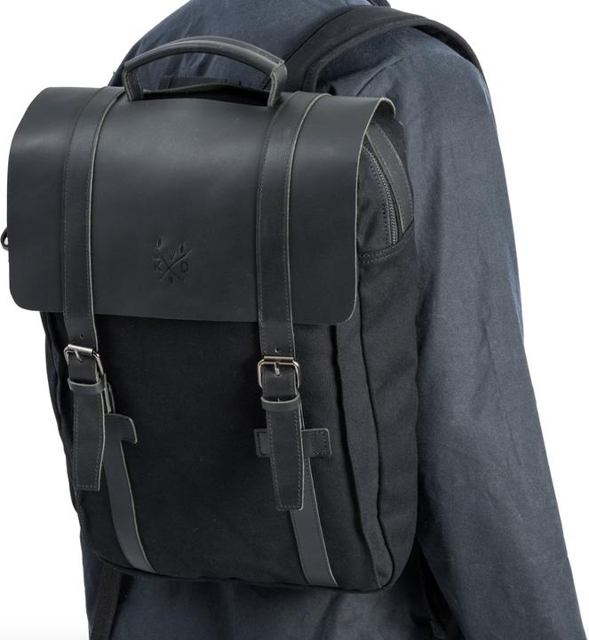 Produktbild Only-Bags.Store Segeltuch-Rucksack, strapazierfähiger Leder-Rucksack, stilvolle 15in Laptop-Tasche, ästhetische (14 l)