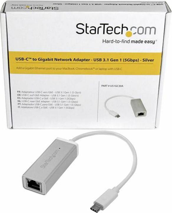 Produktbild StarTech USB-C To Gbe Adapter - Silver (USB, RJ45 (1x))
