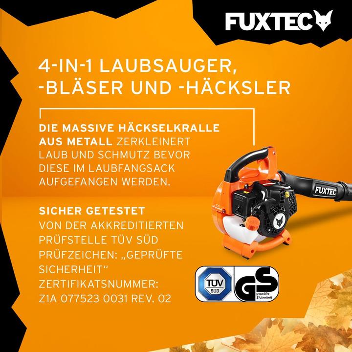 Immagine prodotto Fuxtec FX-LBS126 (Benzina, Soffiafoglie, Aspirafoglie, Aspiratore e soffiatore)