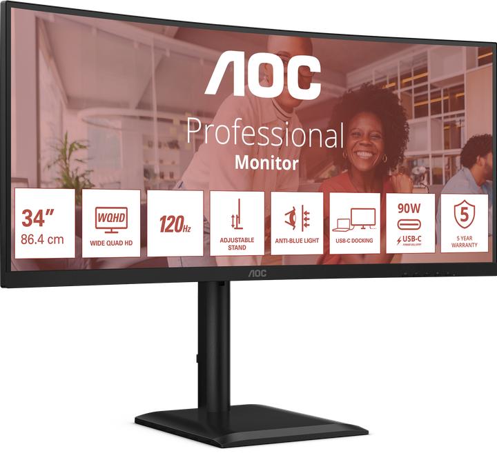 Actual product image AOC CU34E4CV (3440 x 1440 pixels, 34")