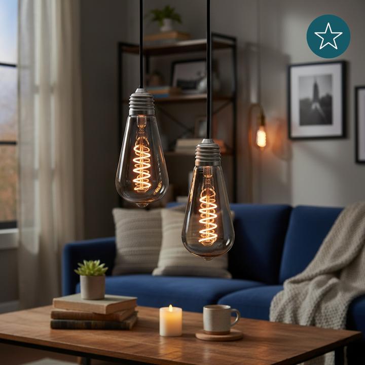 Immagine prodotto Luxula Lampada a filamento LED, SPIRALE, Pera, E27, 4W, 40lm, 1800K, dimmerabile (E27, 40 lm, 1 x)