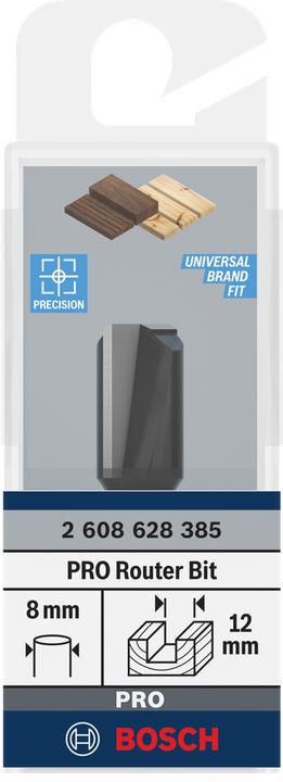 Produktbild Bosch Professional Zubehör Nutfräser, 8 mm, D1 12 mm, L 19,6 mm, G 51 mm. Für Handfräsen