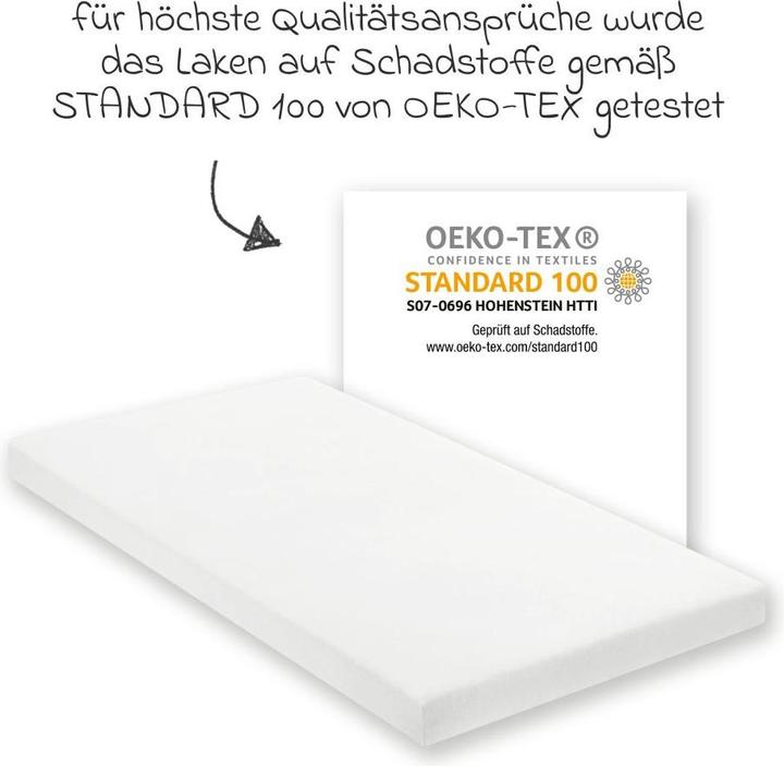 Actual product image Julius Zöllner Jersey fitted sheet for the co-sleeper 50x100cm, white (50 x 100 cm)