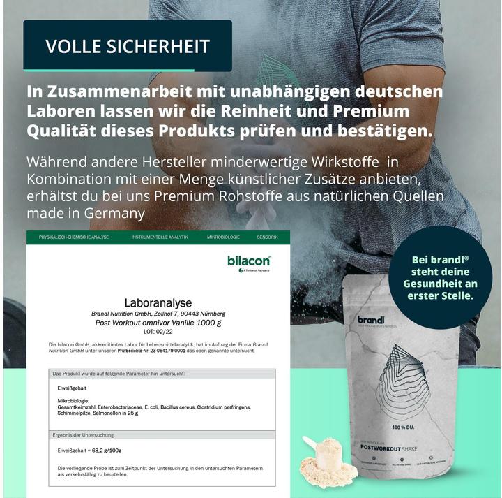 Produktbild Brandl Pulver Post Workout Vegan (Vanille, 1 Stk., 1000 g)