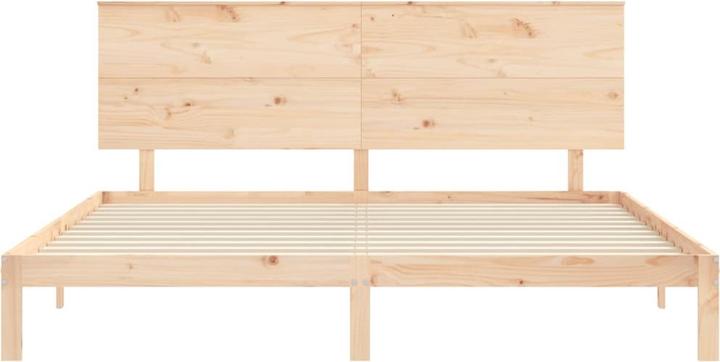 Image du produit vidaXL Massivholzbett mit Kopfteil Weiss 4FT6 Double (135 x 190 cm)