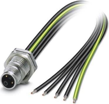Produktbild Phoenix Contact M12 Gerade Stecker Rückwandmontage, 5 Pole, K-kodiert, Mit Drähten montiert