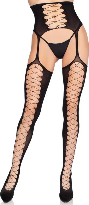 Actual product image Leg Avenue Stockings with Attached Garter Belt (One size)