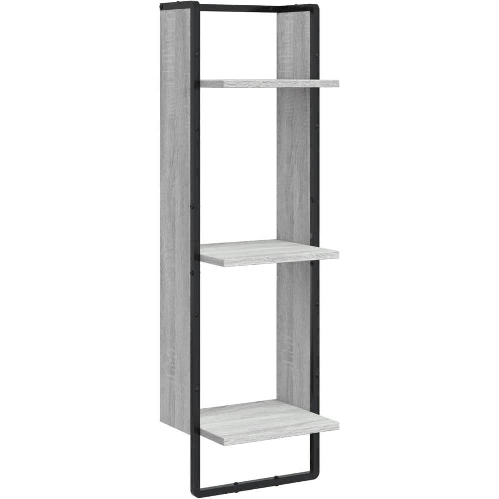 VidaXL, Regal, 6-tlg. Wandregal-Set mit Stangen Grau Sonoma (65, 100 x 25 x 30 cm)