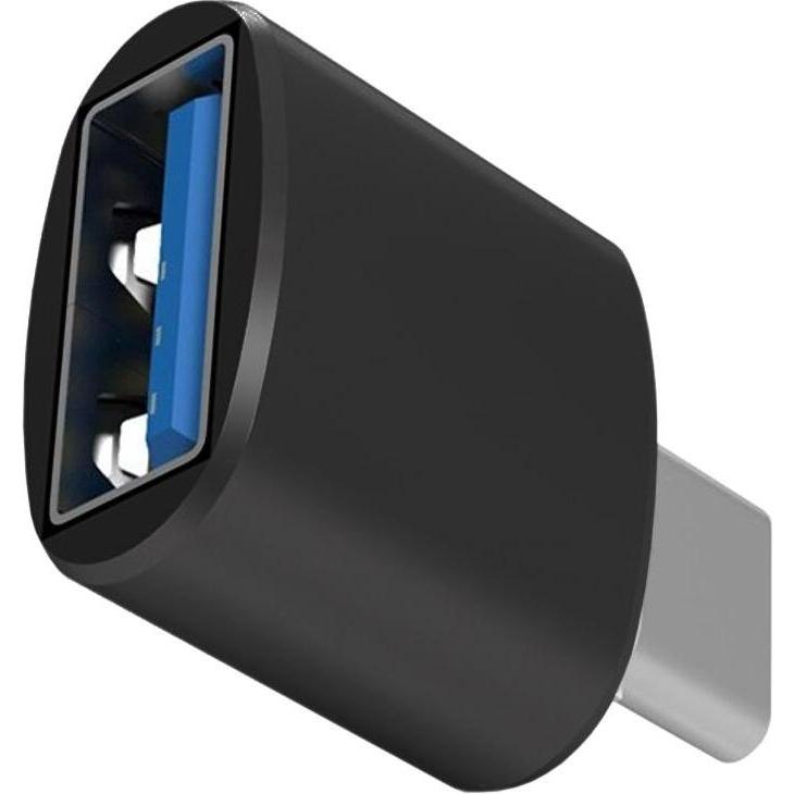 Thumbnail - JTI USB-A-auf-USB-C-Adapter, 3 cm - Schwarz (USB Typ-C, 3 cm), Data + Video Adapter, Schwarz