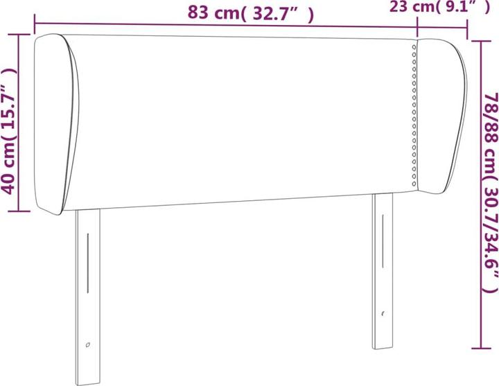 Actual product image vidaXL Kopfteil (83 x 23 x 88 cm)