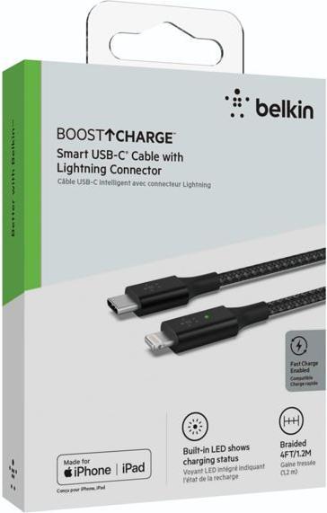 Immagine prodotto Belkin Cavo di ricarica USB Boost Charge LED USB-C - Lightning 1,2 m (1.20 m, USB 3.2 Gen 1)