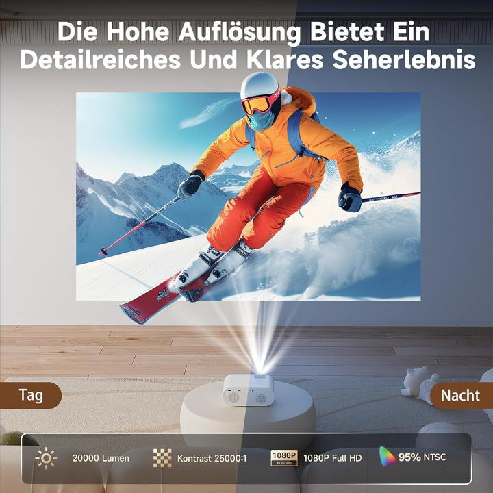 Actual product image Zoomcat 4K Mini Beamer mit Google TV und Sprachsteuerung (4K, 20000 lm)