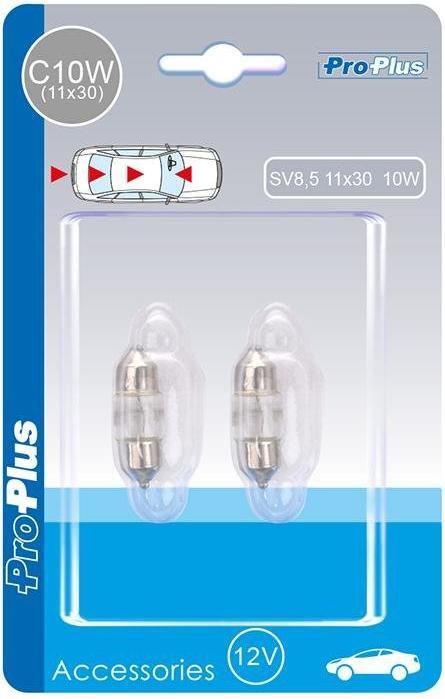 ProPlus Autolampe 12V 10W SV8,5 11x30 2 Stück im Blister